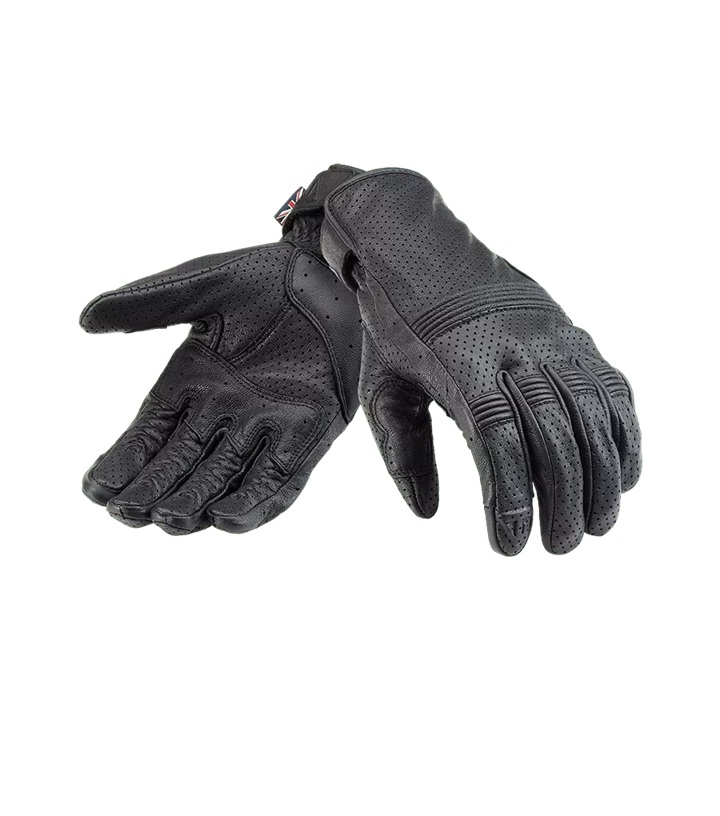 Cali Perforated Leather Gloves / Black